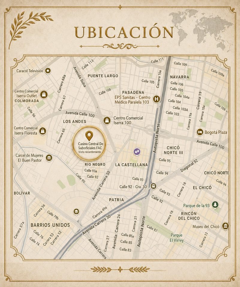 Mapa de ubicación &mdash; Club de Suboficiales de la FAC